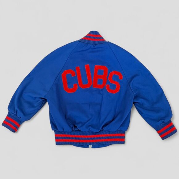 Chicago Cubs Full Zip Jacket Blue Vintage 80s Pyramid Tag MLB Youth Large - Picture 3 of 8